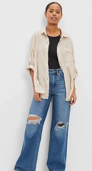 American Eagle Go Big Oversized Shirt thumbnail 1