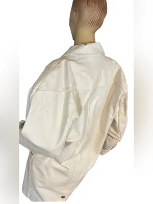 Wilson's Leather VINTAGE 1980'S WHITE LEATHER OVER-SIZED JACKET (S) thumbnail 7