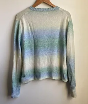 J. Crew Factory Space-dyed crewneck sweater (Sz XL) Blue & Green Ombré Cotton thumbnail 7