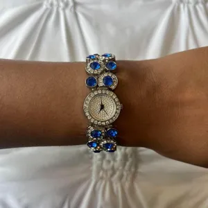 Silver And Blue Suzanna Somers Rhinestone‎ Watch thumbnail 2