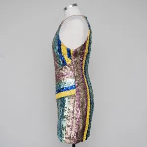 One‎ 33 Social. Sequin multicolor cocktail dress. Pink thumbnail 6
