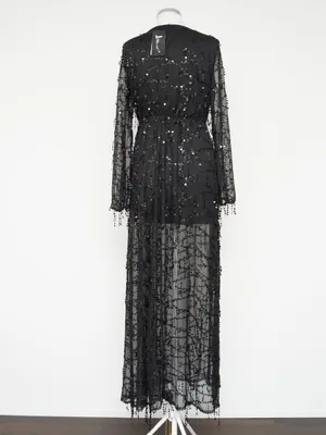 Miss Ord Sequin - Embellished Sheer Mesh Evening Gown thumbnail 4