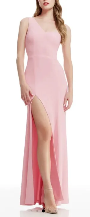 NEW Dress the Population Magdalynn Asymmetric One Shoulder Mermaid Gown Sz XS thumbnail 1