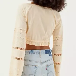 Kimchi Blue Urban outfitters Scarlet Eyelet Cropped Blouse thumbnail 2