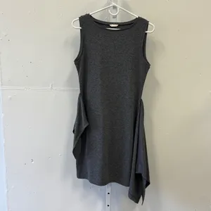 Club Monaco Women's Gray Stretch Dress Faux Wrap Self Side Tie Sheath Sz Small‎ thumbnail 4