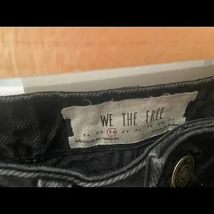 Free People Black Distressed Denim Skirt thumbnail 5