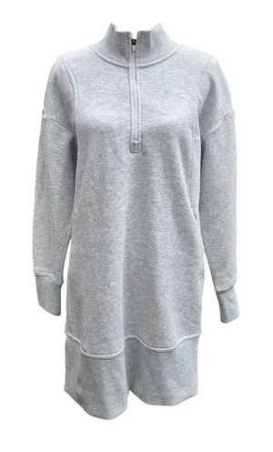 Xersion -875 NWT Womens Classic Fleece Quarter Zip Sweatshirt‎ Dress Gray Size M thumbnail 1