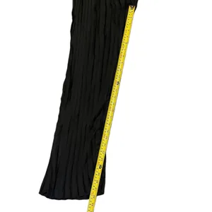 Black Pleated Semi Sheer Pull On Beach Pool Cover Up Pants Small thumbnail 3