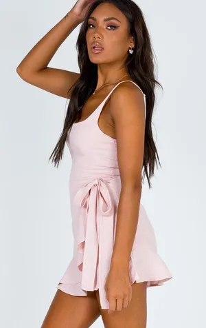 Princess Polly Blush Cottage Hill Mini Wrap Dress thumbnail 4