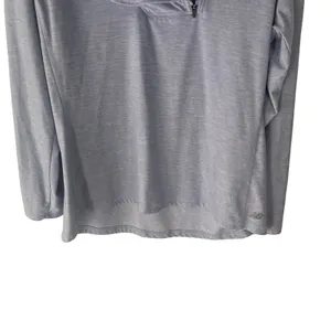 New Balance Size M‎ Half Zip Funnel Neck Long Sleeve Light Blue Pullover Sweater thumbnail 4