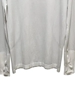 Lululemon Long Sleeve Athletic Top White Women Size 12 Thumbhole Lightweight thumbnail 2