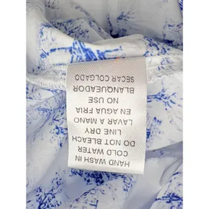 Entro Toile Flutter‎ Sleeve Blouse Womens Small White Blue Flutter Sleeve Ruffle thumbnail 10