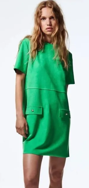 Zara Bright Green Mini Dress thumbnail 1