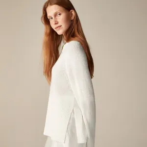 NWT!! J. CREW High Rib Pullover Sweater Wool Alpaca Solid‎ Ivory Minimalist XXS thumbnail 8