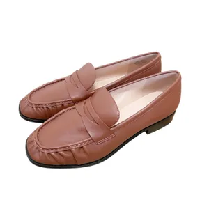 J. Crew Brown Leather Maison Ruched Loafers Sz 9 thumbnail 3