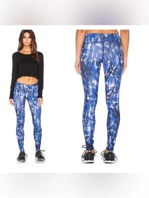 Alo Yoga Blue Snake Patterned Leggings M thumbnail 2