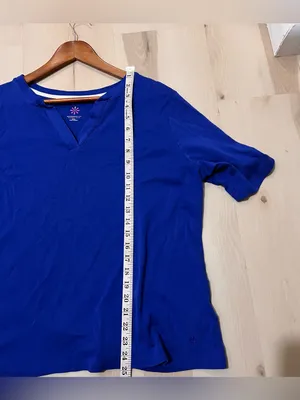 Isaac Mizrahi Live Women Top Plus Size 1X Essentials Pima Cotton Blue T-shirt thumbnail 7