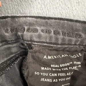 American Eagle 90s Boyfriend Jeans Womens 8 Faded Black High Rise Distressed thumbnail 7