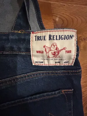AUTHENTIC True Religion iconic horseshoe BF Slim Dark Wash Fashionable overalls thumbnail 18