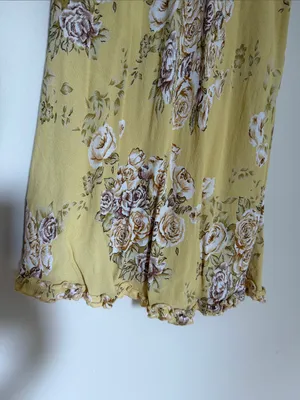 Vintage Twoofus Floral Yellow Slip Dress thumbnail 3