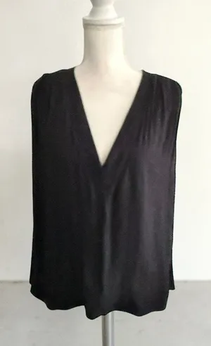 FREE PEOPLE Black Swing Linen Blend Tank Top Size Medium thumbnail 1