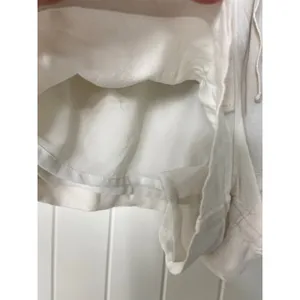EUC American Eagle women's cream elastic stretch waist‎ belted casual shorts M thumbnail 3