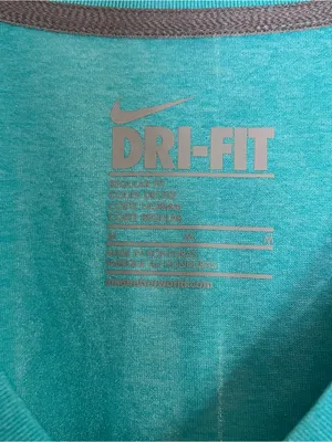 Nike Dri Fit Regular Fit Teal V-Neck Long Sleeve Athletic Top Size Medium thumbnail 5