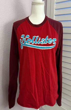 Hollister Burgundy Crew Neck Top thumbnail 1