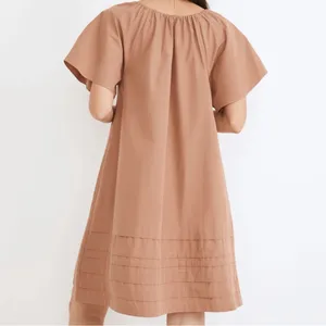 NWT Madewell Poplin Flutter Sleeve Pintuck Dress Size Small thumbnail 3