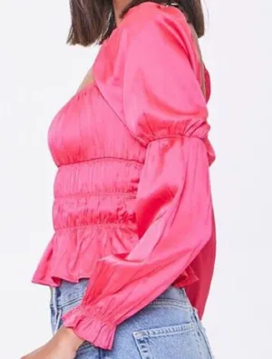 Pink satin  top thumbnail 2