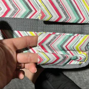 Thirty-One Pink and Yellow Chevron Tote Bag thumbnail 12