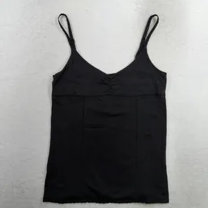 VTG Y2K Old Navy Large Cami Tank Top Lace Trim Babydoll Black Coquette Layering thumbnail 2