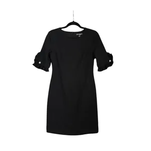 Karl Lagerfeld Paris Black Sheath Dress Pearl Sleeve Size 4 thumbnail 3