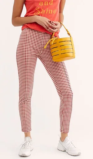 Red checkered pants from Free People SZ 6 thumbnail 1