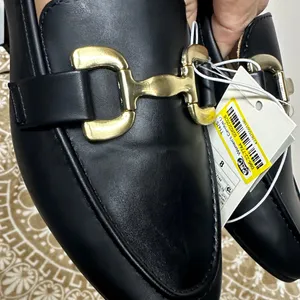 A New Day Black Loafers with Gold Accent thumbnail 7
