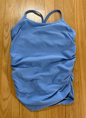 Beyond the Bump Blue Spacedye Ruched Tank Top Sz S thumbnail 1