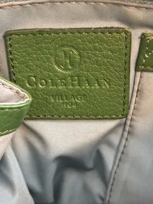 Cole Haan Vintage Green Leather Handbag Silver Hardware Suede Detail Preloved thumbnail 10