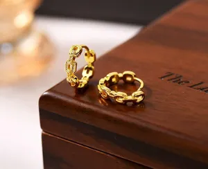 17mm Small Yellow Gold Color Hoop Earrings for Women thumbnail 1