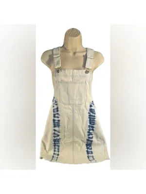Wild Fable Tie-Dye Denim Pinafore Mini Dress - Light Wash, Blue thumbnail 4