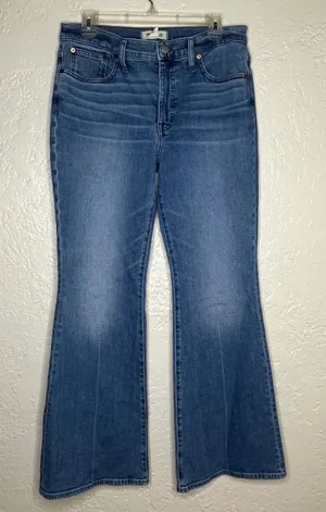 Madewell Flea Market Flare Jeans‎ Blue High Rise Stretch DM7415 Size 30 thumbnail 1