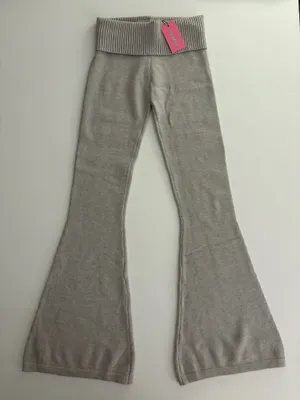 NWT! Edikted Gray Knit Flare Pants thumbnail 3