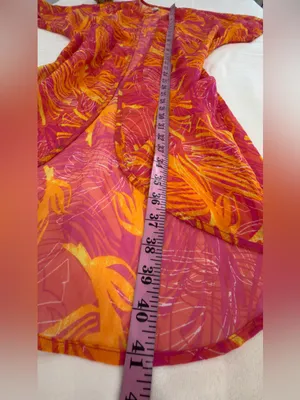 Tropical Pink Orange Swim Cover-Up Kimono thumbnail 5