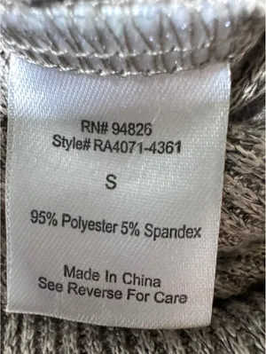 Cozy Taupe Ribbed V-Neck Sweater by no frills - Size Small thumbnail 5