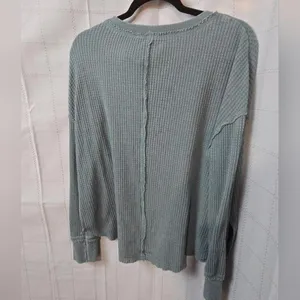 Altard State Waffle Knit Top in Blue/Green thumbnail 8