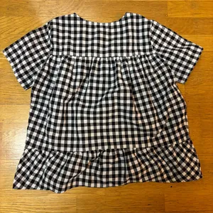 Roolee Gingham Linen Cotton Coastal Cowgirl Boho Fisherman Resort Blouse M thumbnail 4