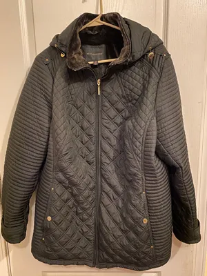 Weatherproof Black Quilted Hooded Jacket thumbnail 1