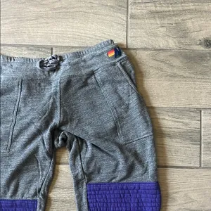 Aviator Nation Gray and Blue Track Pants Joggers thumbnail 3