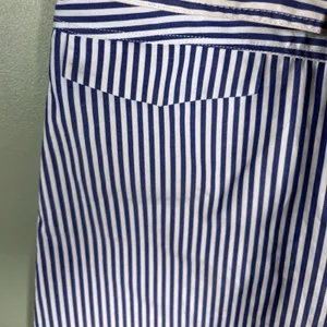Self-Portrait Blue White Striped Lace Overlay‎ Collared Mini Dress Belted size 0 thumbnail 8