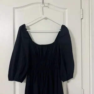 Reformation Bennie Midi 3/4 Puff Sleeve Black Dress Women thumbnail 7