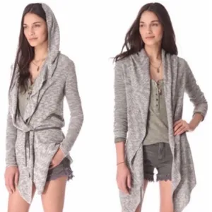 Free People For Keeps Hooded Cardigan Sweater Tie Front thumbnail 9